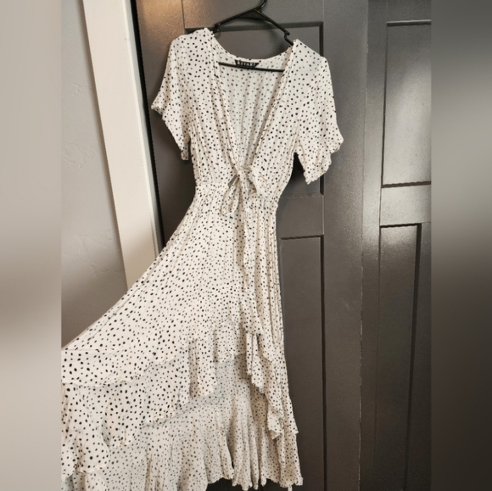 Kivari Black and White Asymmetrical Dress
